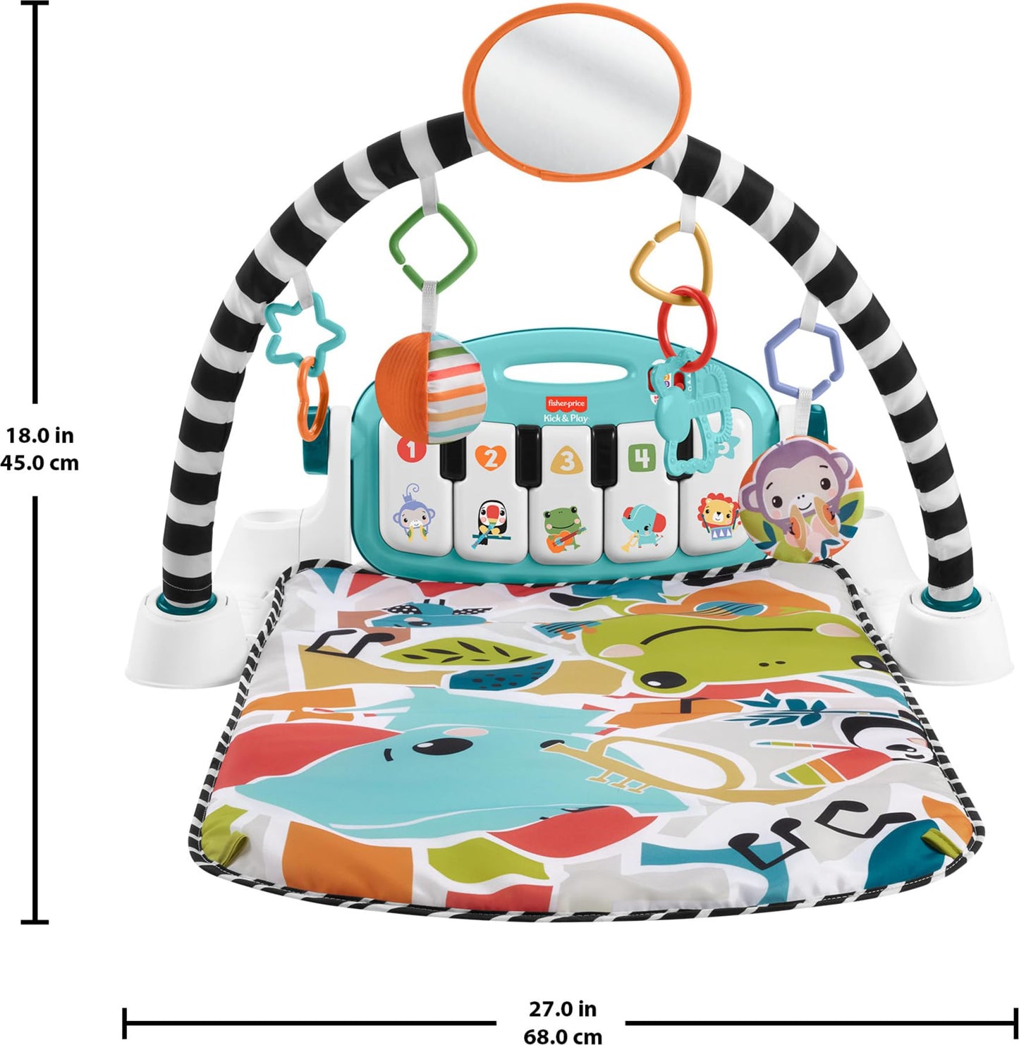 Fisher-Price Baby Playmat Glow and Grow Kick & Play Piano Gym, Blue Musical Learning Toy with Developmental Activities for Newborns 0+ Months 🍁 All In One Marketplace Canada