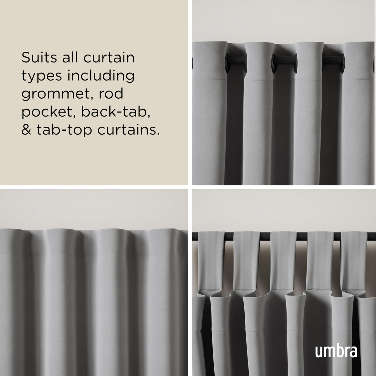 Umbra Twilight Double Curtain Rod Set – Wrap Around Design Ideal for Blackout or Room Darkening Panels, 66 to 144 Inches, Black 🍁 All In One Marketplace Canada
