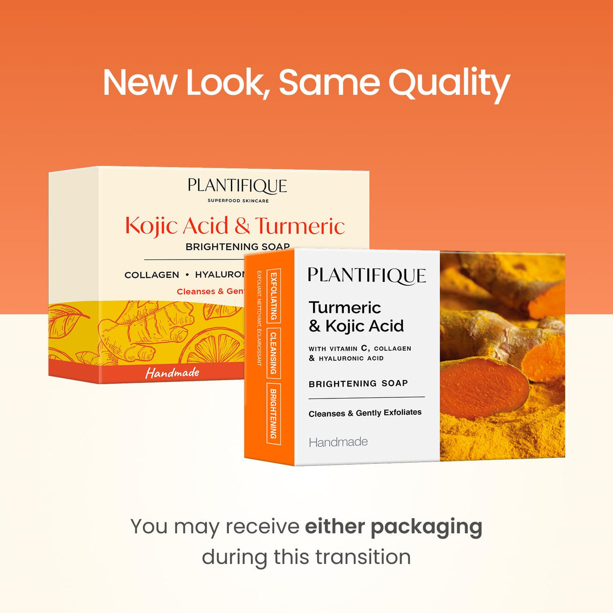 PLANTIFIQUE Turmeric & Kojic Acid Soap for Hyperpigmentation, Lab Tested - 4 Bars with Mesh Net - Face & Body Wash with Hyaluronic Acid, Collagen, Vitamin C - 320g / 11.28 oz 🍁 All In One Marketplace Canada