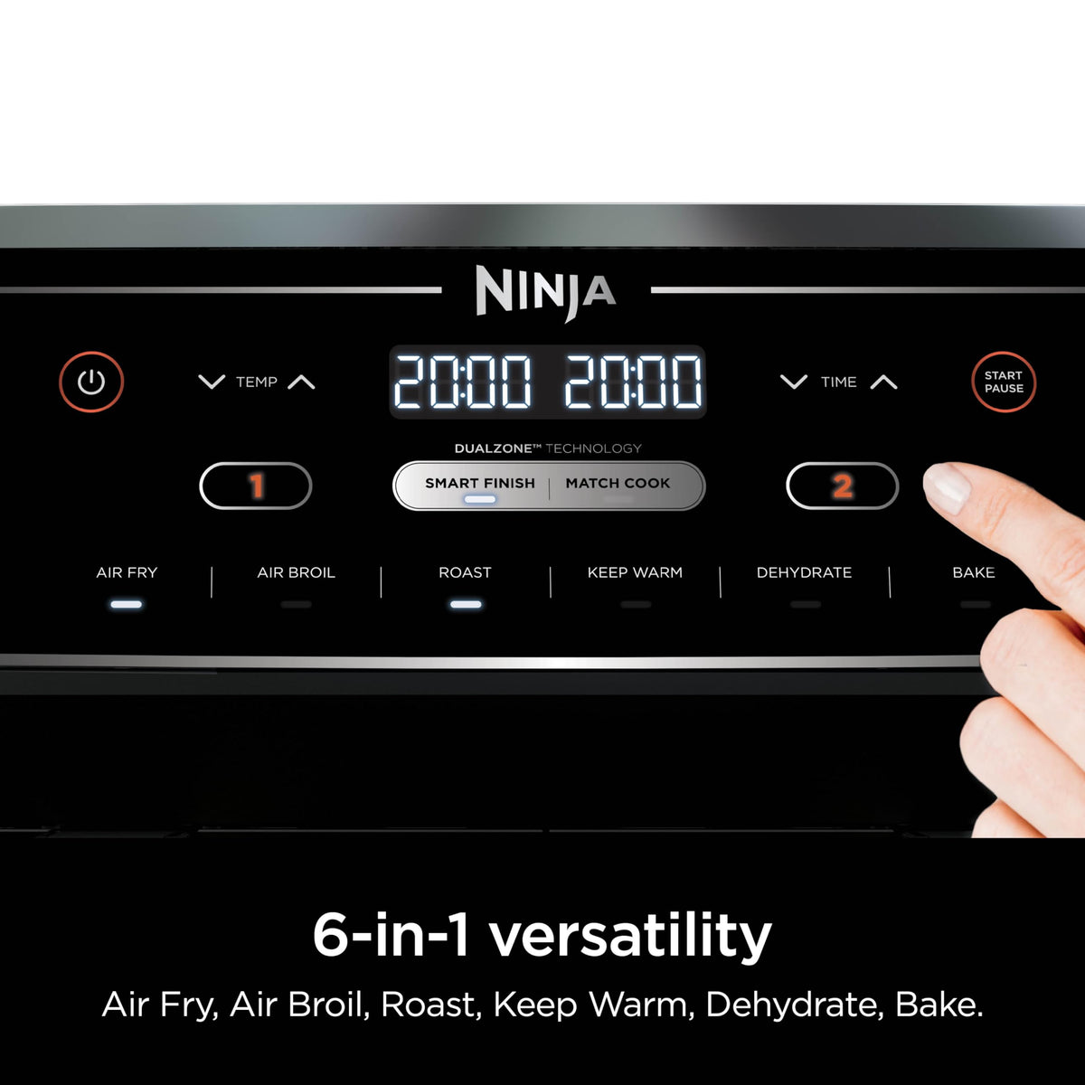 Ninja Foodi 10-qt. 6-in-1 DualZone XL Air Fryer, 2 Independent Baskets, Match Cook & Smart Finish to Air Fry, Air Broil, Roast, Bake, Dehydrate, & Keep Warm, Black, DZ302C (Canadian Version) 🍁 All In One Marketplace Canada