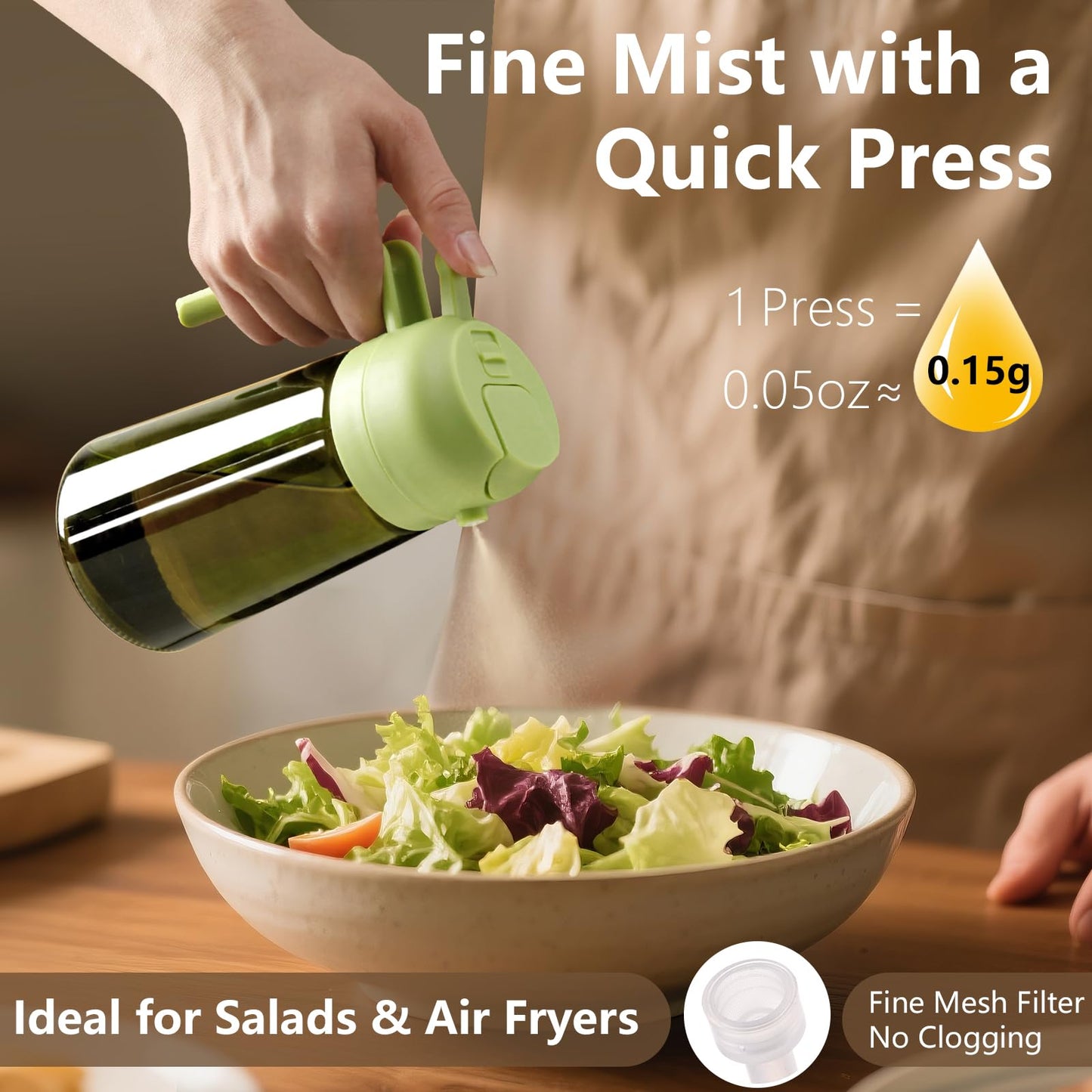 SWEET VIEW 2PCS Olive Oil Dispenser and Oil Sprayer – 16oz/470ml Glass Light-Proof Oil Pourer for Kitchen with Stickers for Air Fryer, Cooking, Salad, and BBQ 🍁 All In One Marketplace Canada
