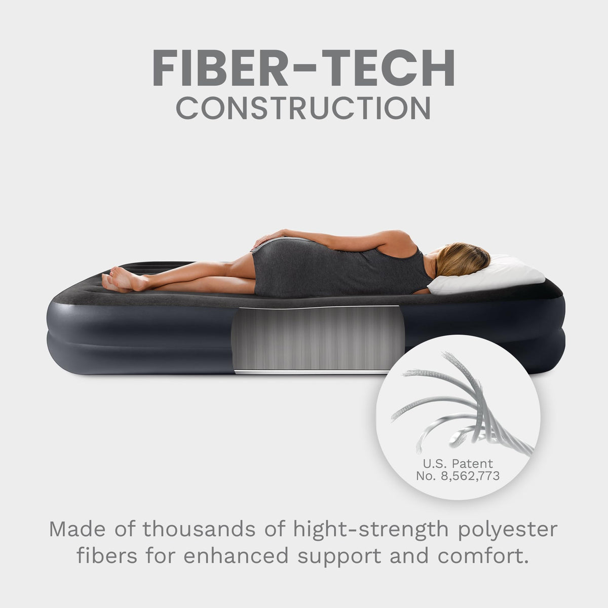 INTEX 64121ED Dura-Beam Plus Pillow Rest Air Mattress: Fiber-Tech – Twin Size – Built-in Electric Pump – 16.5in Bed Height – 300lb Weight Capacity 🍁 All In One Marketplace Canada