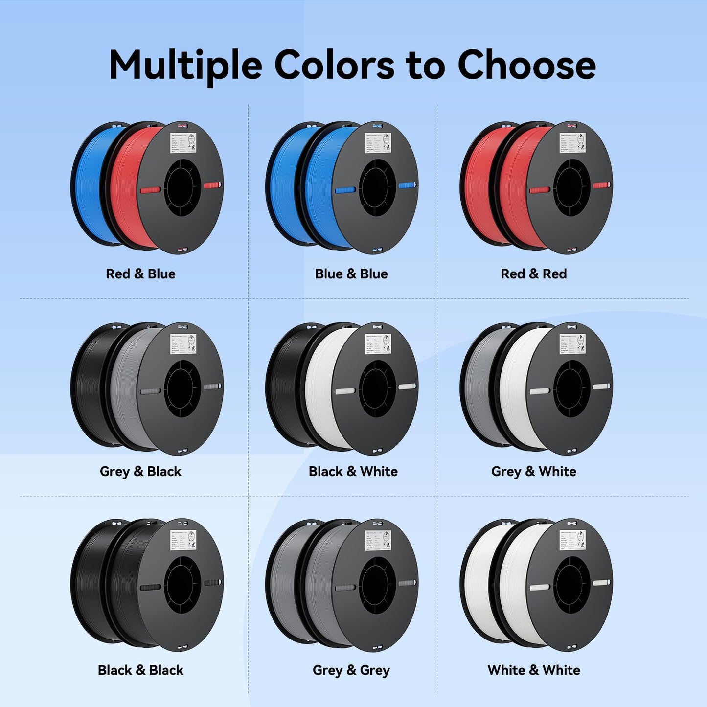 Filament 1.75mm 2 Packs for 3D Printing, Cost-Effective Ender PLA Filament 3D Printers, No-Tangling, Strong Bonding and Overhang Performance Dimensional Accuracy +/-0.02mm, White & Black 🍁 All In One Marketplace Canada