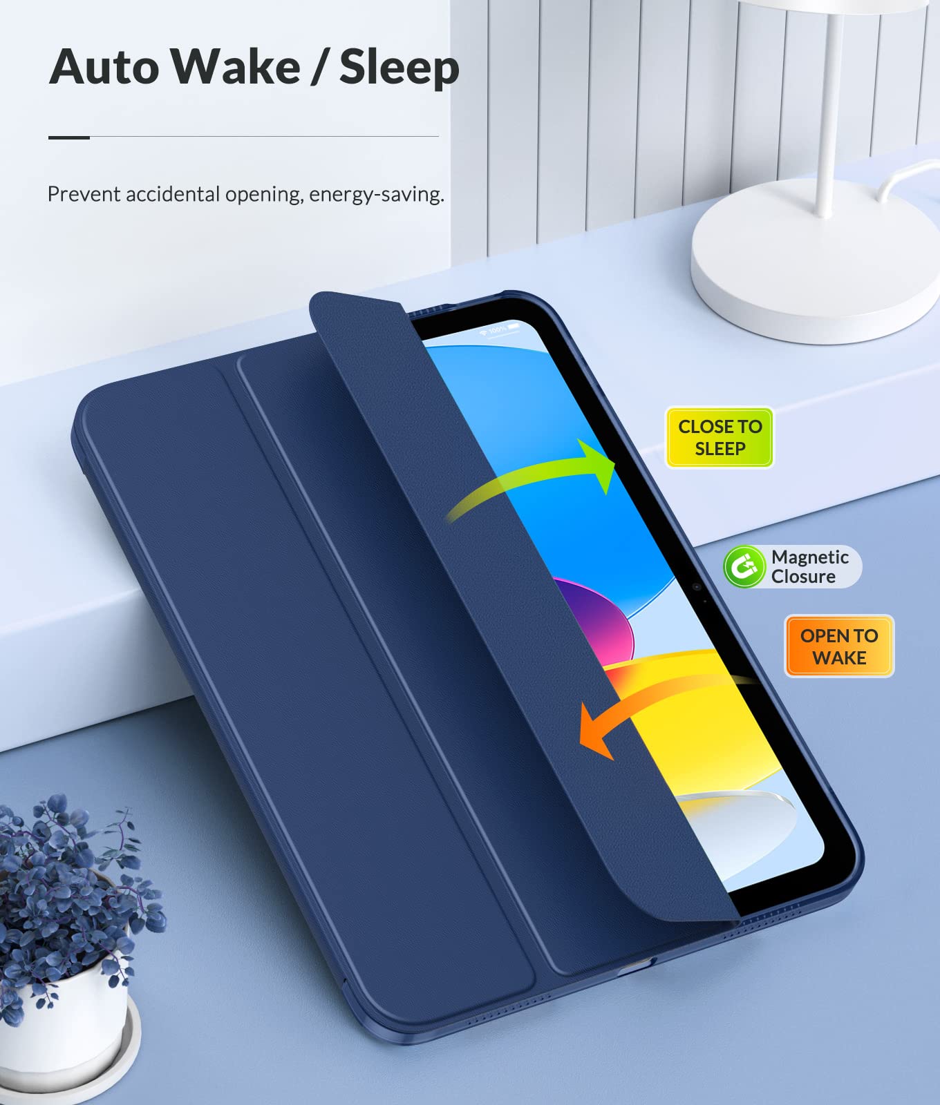 MoKo Case for New iPad (A16) 11th Generation 2025/ 10th Generation 2022, iPad 11 inch/ 10.9 inch Case with Soft TPU Translucent Frosted Back Cover, Auto Wake/Sleep, Support Touch ID,Navy Blue 🍁 All In One Marketplace Canada