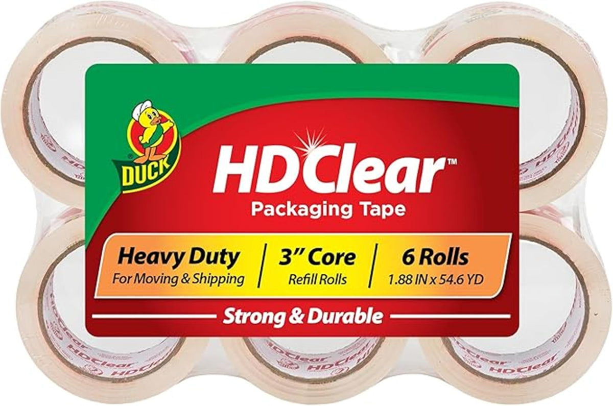 Duck Brand HD Clear High Performance Packaging Tape, 1.88-Inch x 54.6-Yard, Crystal Clear, 6-Pack (441962) 🍁 All In One Marketplace Canada