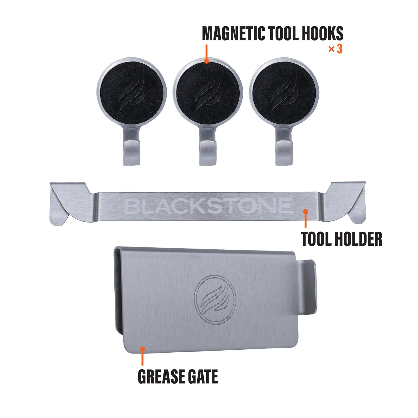 Blackstone 5188 Rear Grease Gate, 3 Magentic Hooks and Tool Holder Combo, Flat Top Griddle Accessories, Stainless Steel Barbeque Cooking Utensil Holder and Grease Guard 🍁 All In One Marketplace Canada