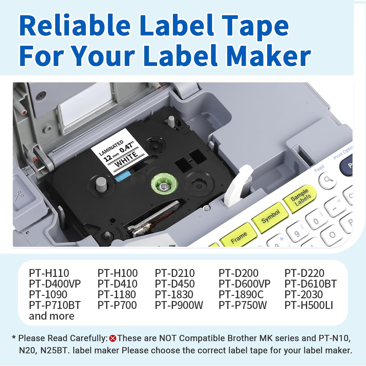 5 Pack TZe-231 Compatible with Brother Label Maker Tape P Touch TZe TZ Tape 12mm 0.47'' Laminated White TZ 231 Label Tape for Brother P-Touch PT-H110 PT-D210 PT-D600 PT-D400AD PT-1290 🍁 All In One Marketplace Canada