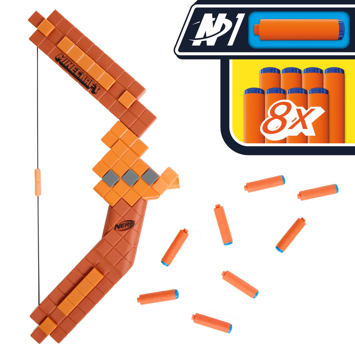 Nerf Minecraft Bow Dart Blaster, Pull-Back String Priming, 8 Nerf N1 Darts Compatible Only with Nerf N1 Dart Blasters, Ages 8+ 🍁 All In One Marketplace Canada