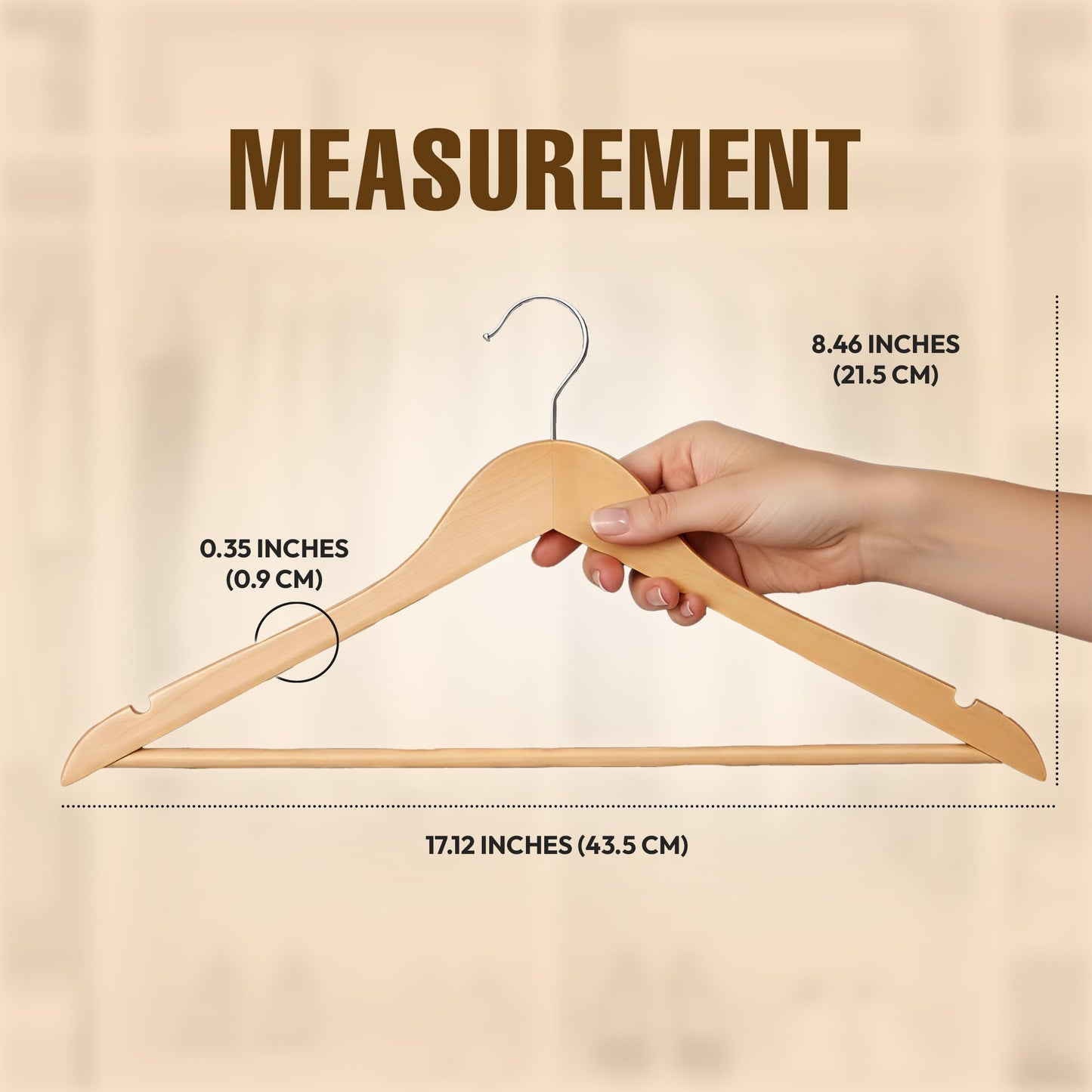 Utopia Home Premium Wooden Hangers 20 Pack - Heavy Duty & Durable Coat Hanger - Wood Hanger with 360-Degree Rotatable Hook - Clothes Hangers with Non-Slip Shoulder Notches For Shirts & Coats (Natural) 🍁 All In One Marketplace Canada