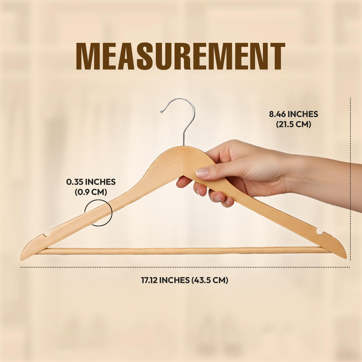 Utopia Home Premium Wooden Hangers 30 Pack - Heavy Duty & Durable Coat Hanger - Wood Hanger with 360-Degree Rotatable Hook - Clothes Hangers with Non-Slip Shoulder Notches For Shirts & Coats (Natural) 🍁 All In One Marketplace Canada