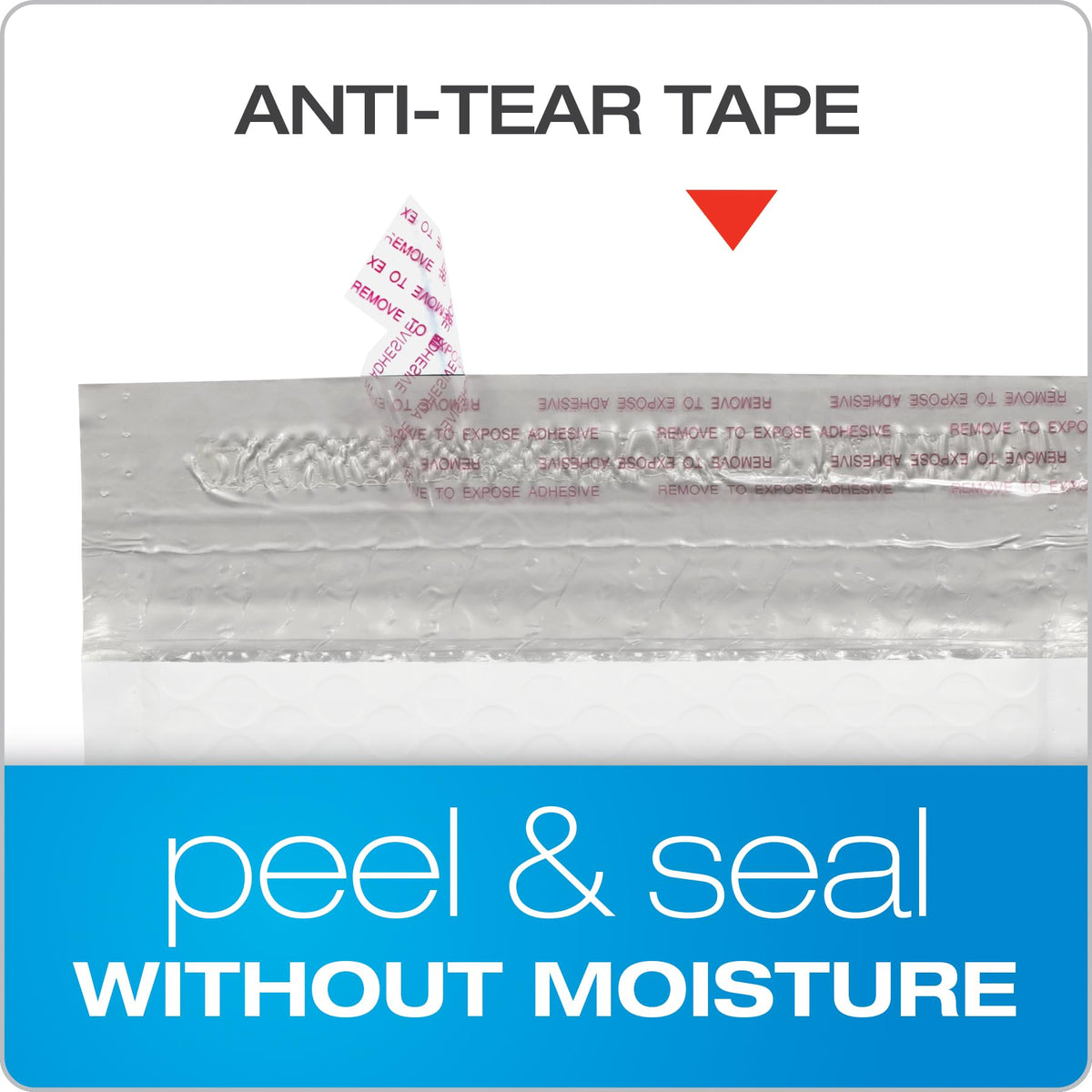 Quality Park Bubble Mailers, 6 x 9 Shipping Envelopes, Water Resistant White Poly Padded Envelopes, Redi-Strip Peel Off Closure, 50 Per Box (QUA85856) 🍁 All In One Marketplace Canada