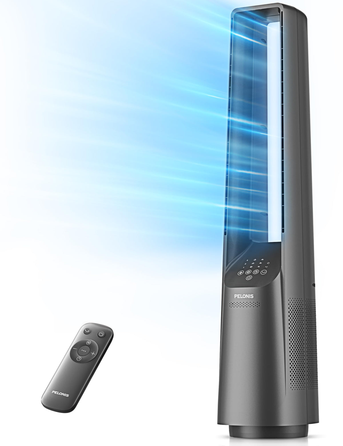 PELONIS 40" Bladeless Tower Fan - Ultra Quiet (20 dB) DC Motor, 6 Speeds, 4 Modes, Remote Control, 7H Timer, 90° Oscillation, Safe for Kids & Pets, Ideal for Bedroom, Home, Office 🍁 All In One Marketplace Canada
