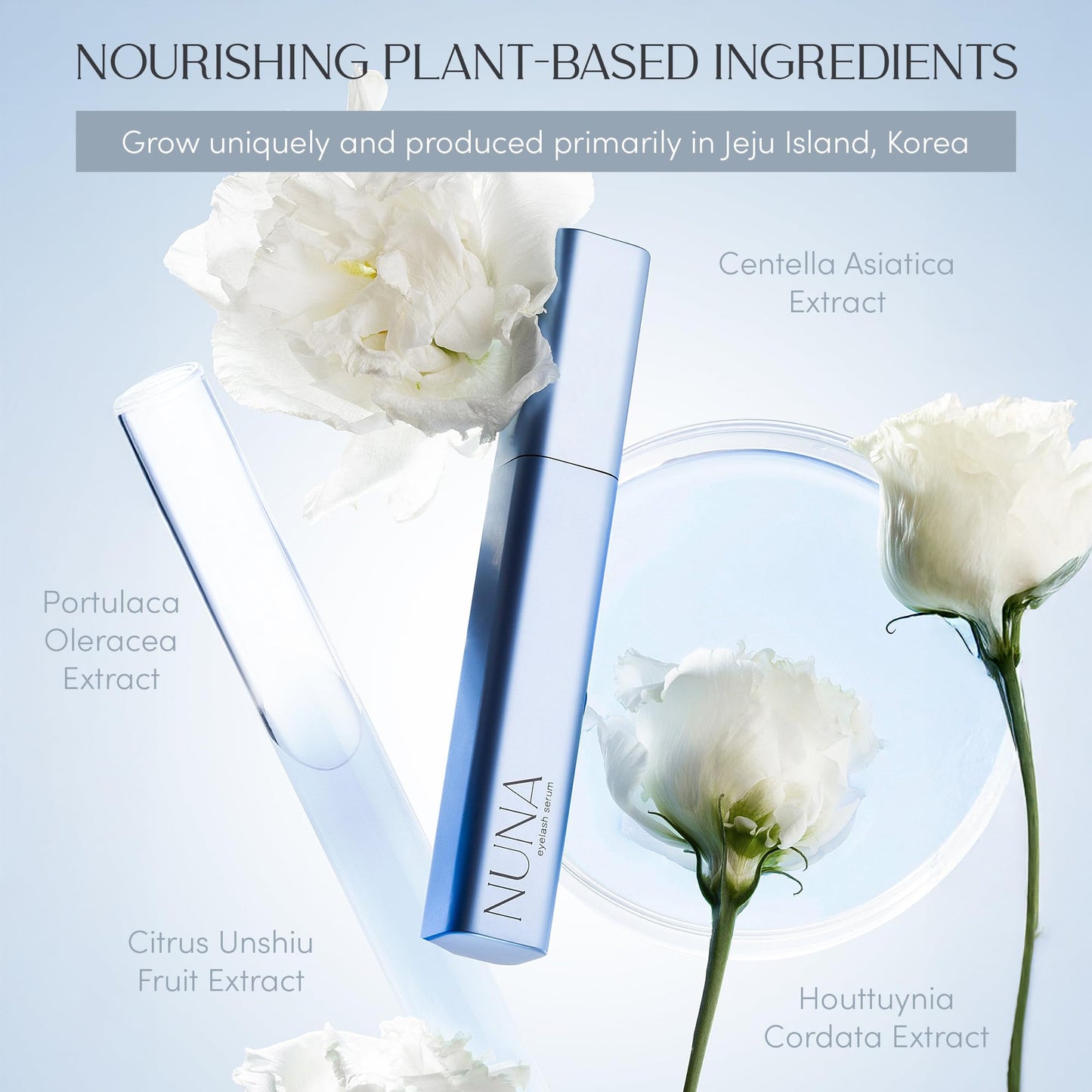 NUNA Eyelash Growth Support Serum 6ml – Eye Lash and Eyebrow Enhancing Serum for Women & Men with Biotin - Korean Multi Peptide & Natural Extracts – Promotes Fuller and Longer Lashes - 6 Month Supply 🍁 All In One Marketplace Canada