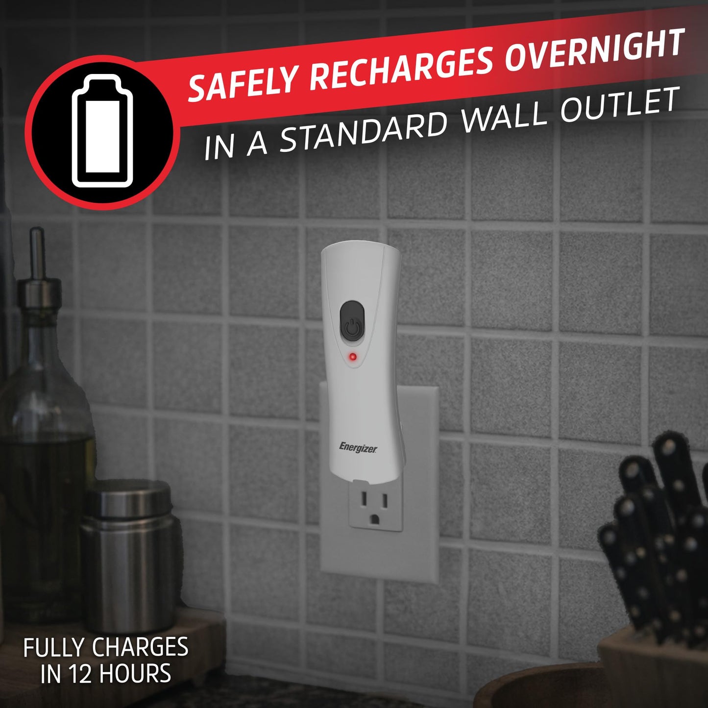 Energizer Weatheready Rechargeable Compact Handheld Light, Plug-in Rechargeable LED Light, Automatic Turn-On Emergency Flashlight, Built-in Rechargeable Battery Included, 3 Count 🍁 All In One Marketplace Canada