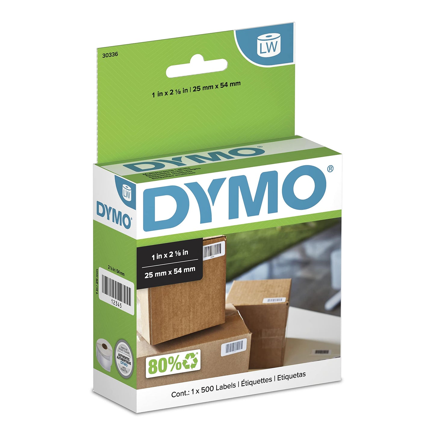 DYMO LW Multi-Purpose Labels for LabelWriter Printers, 1" x 2-1/8" (25 x 54 mm) Stickers, Black Print, White Label Maker Tape, 1 Roll of 500 - Great for Barcodes 🍁 All In One Marketplace Canada
