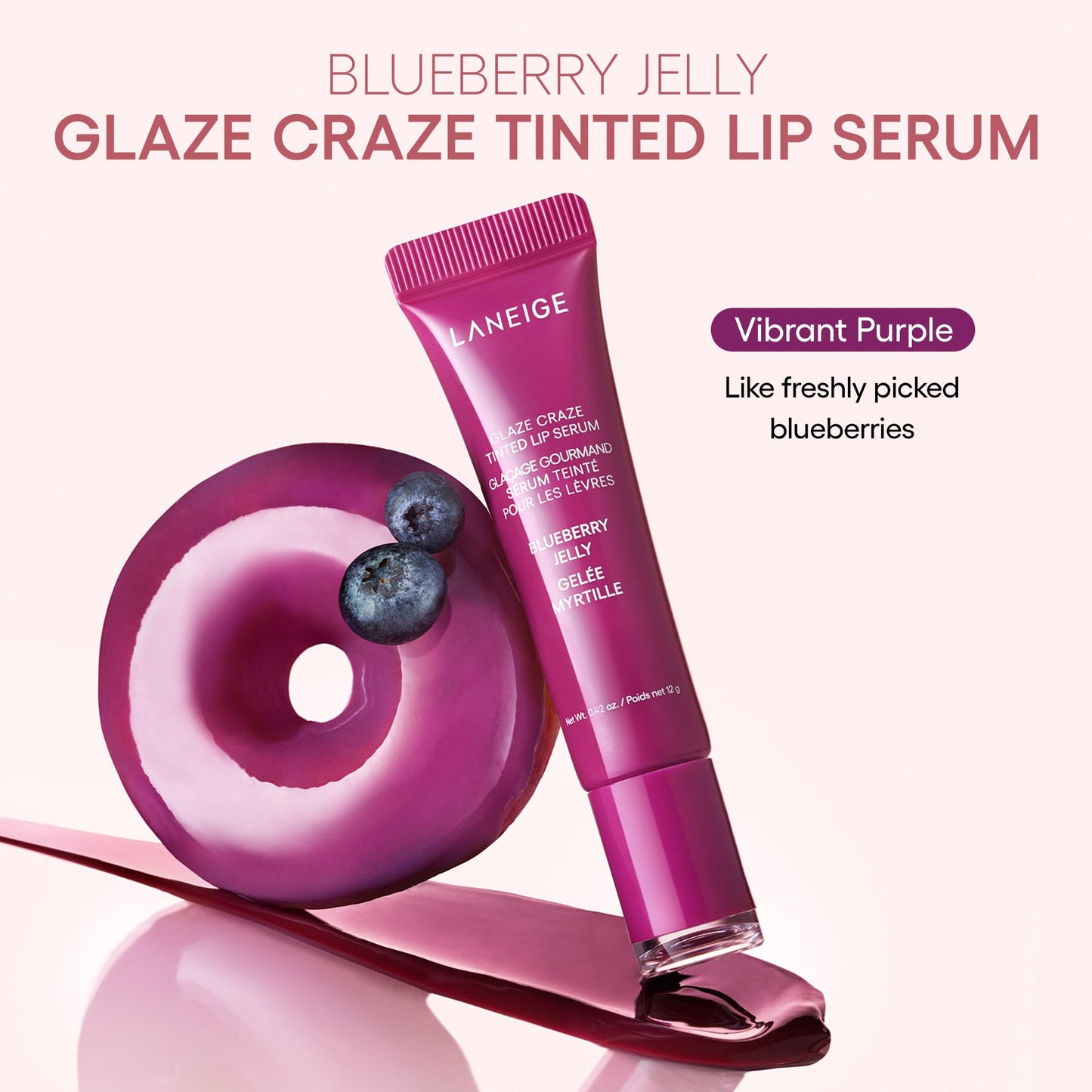 LANEIGE Glaze Craze Tinted Hydrating Lip Serum for Glossy, Nourished Lips with Plumping Polypeptides, Blueberry Jelly 🍁 All In One Marketplace Canada