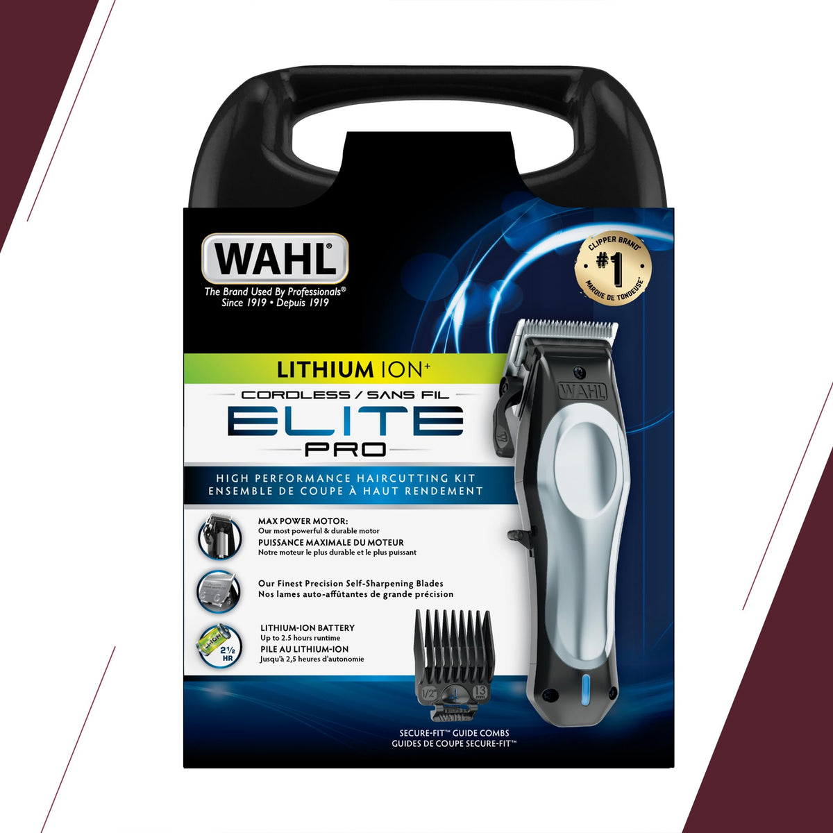 Wahl Elite Pro Cordless Lithium-Ion Hair Clipper Kit – 40% Faster Cutting, Adjustable Taper Lever, Quick-Charge 15 min for 5 min Use – Professional Home Haircutting for Men & Family (Model 3311) 🍁 All In One Marketplace Canada