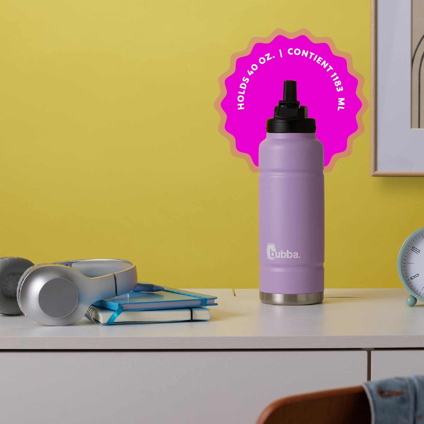 Bubba Trailblazer Stainless Steel Water Bottle with Straw Lid, Vacuum-Insulated, Lavender Frost, 40 oz (1.18 L) 🍁 All In One Marketplace Canada