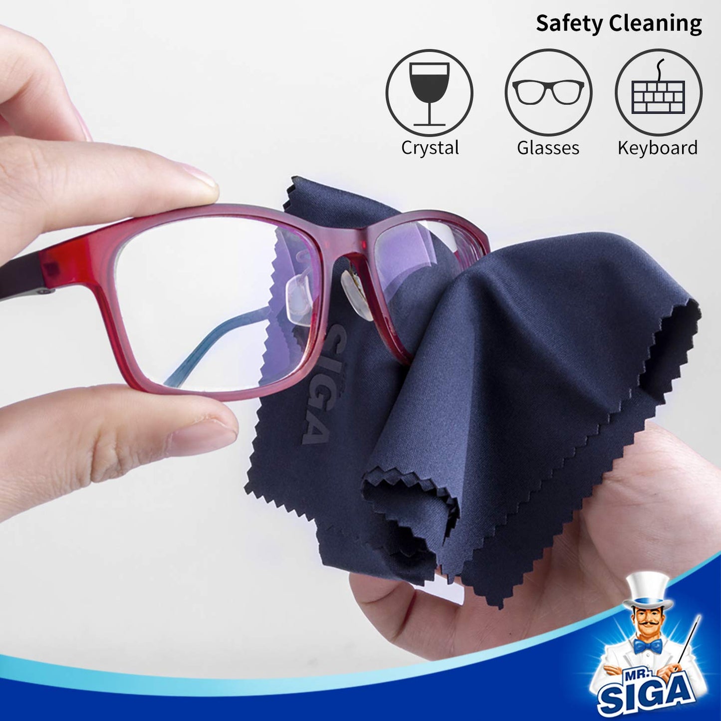 MR.SIGA Premium Microfiber Cleaning Cloths for Lens, Eyeglasses, Screens, Tablets, Glasses, 6 Pack, 6 x 7 inch 🍁 All In One Marketplace Canada