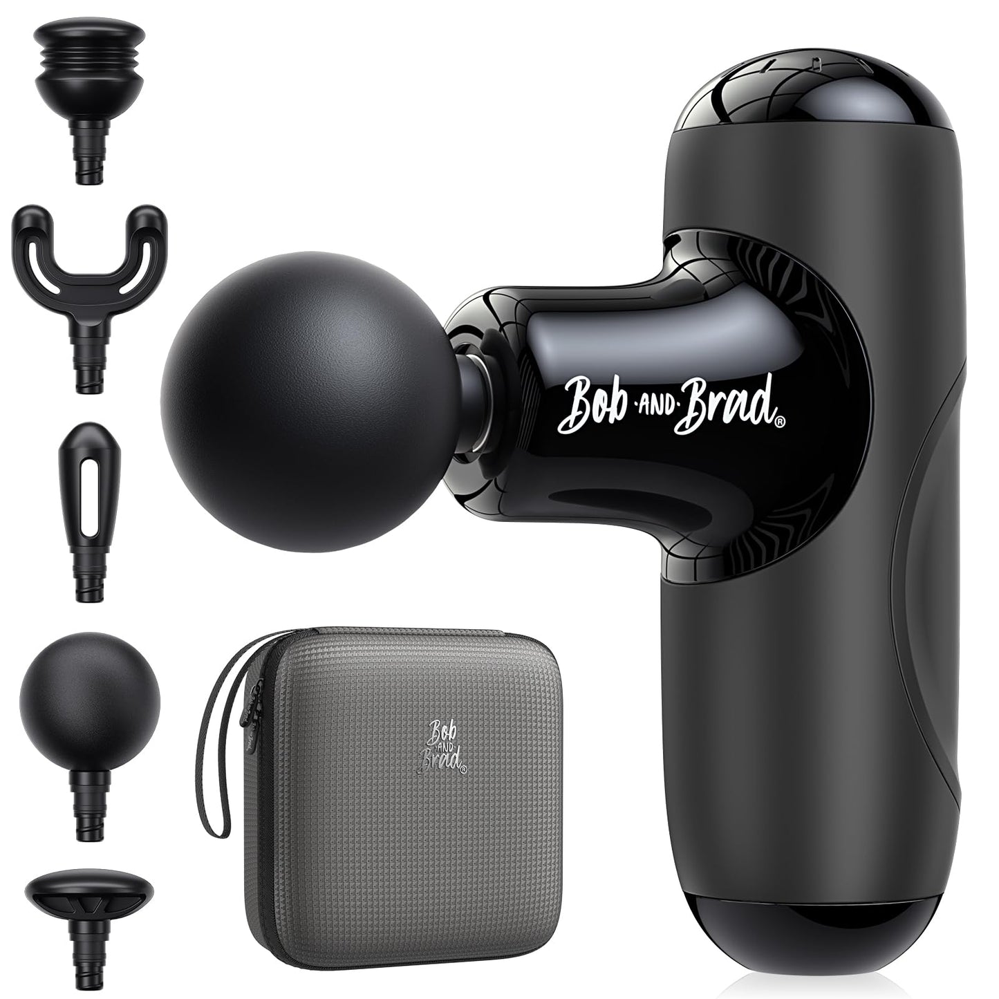 BOB AND BRAD Q2 Mini Massage Gun, Powerful Pocket-Sized Massager, Portable Muscle Massage Gun, Ultra Small & Quiet Massager with Carry Case for On The Go Usage, Gifts for Women Men Athletes (Black) 🍁 All In One Marketplace Canada