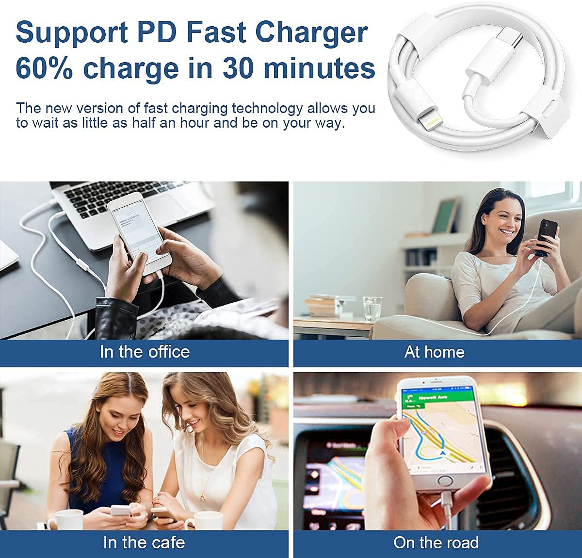 iPhone Charger Fast Charging【Apple MFi Certified】 2 Pack USB C Charger Block with 6FT USB C to Lightning Cables Compatible with iPhone 14/13/12/11 Pro Max/Xs Max/XR/AirPods Pro 🍁 All In One Marketplace Canada