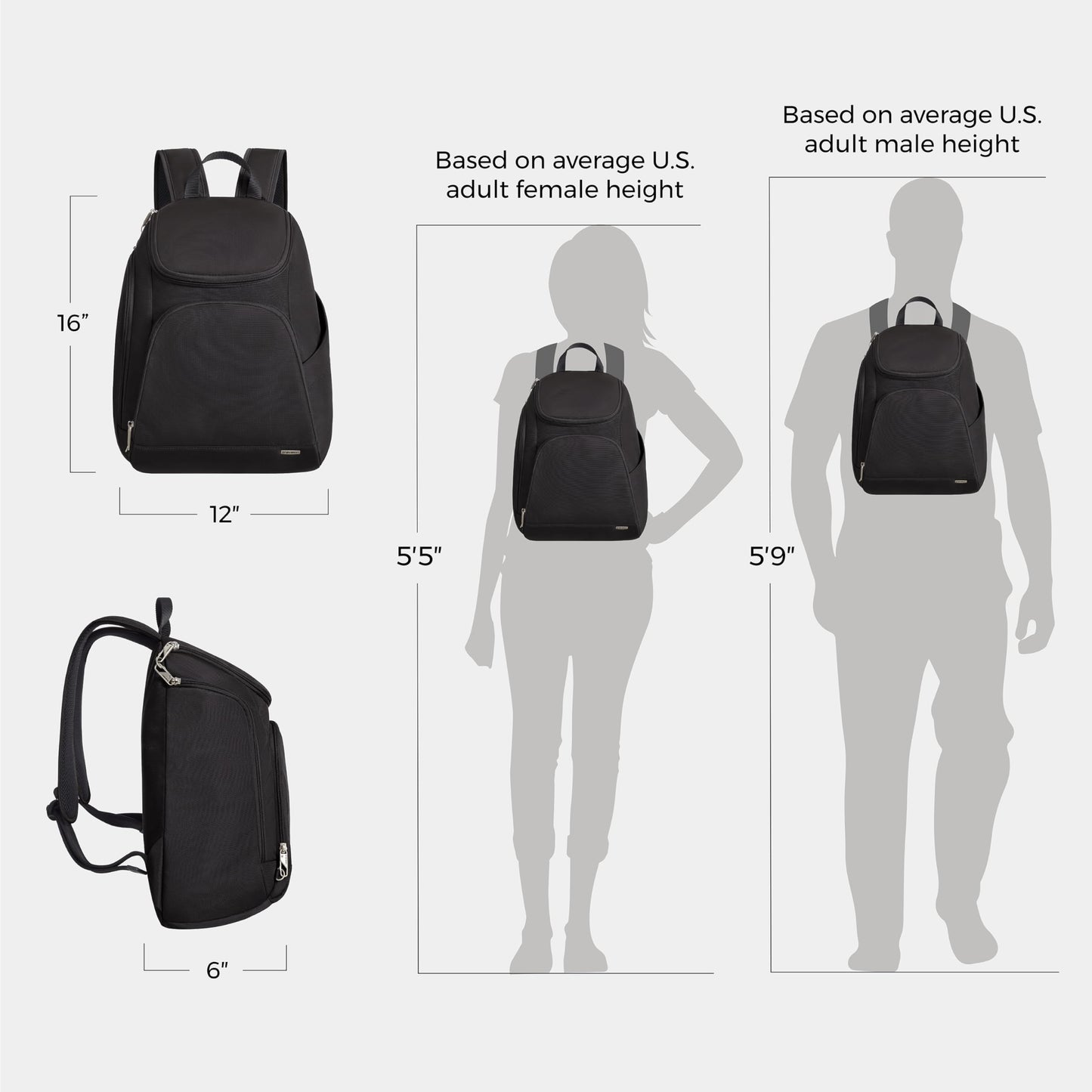Travelon Backpack,Black,One Size 🍁 All In One Marketplace Canada