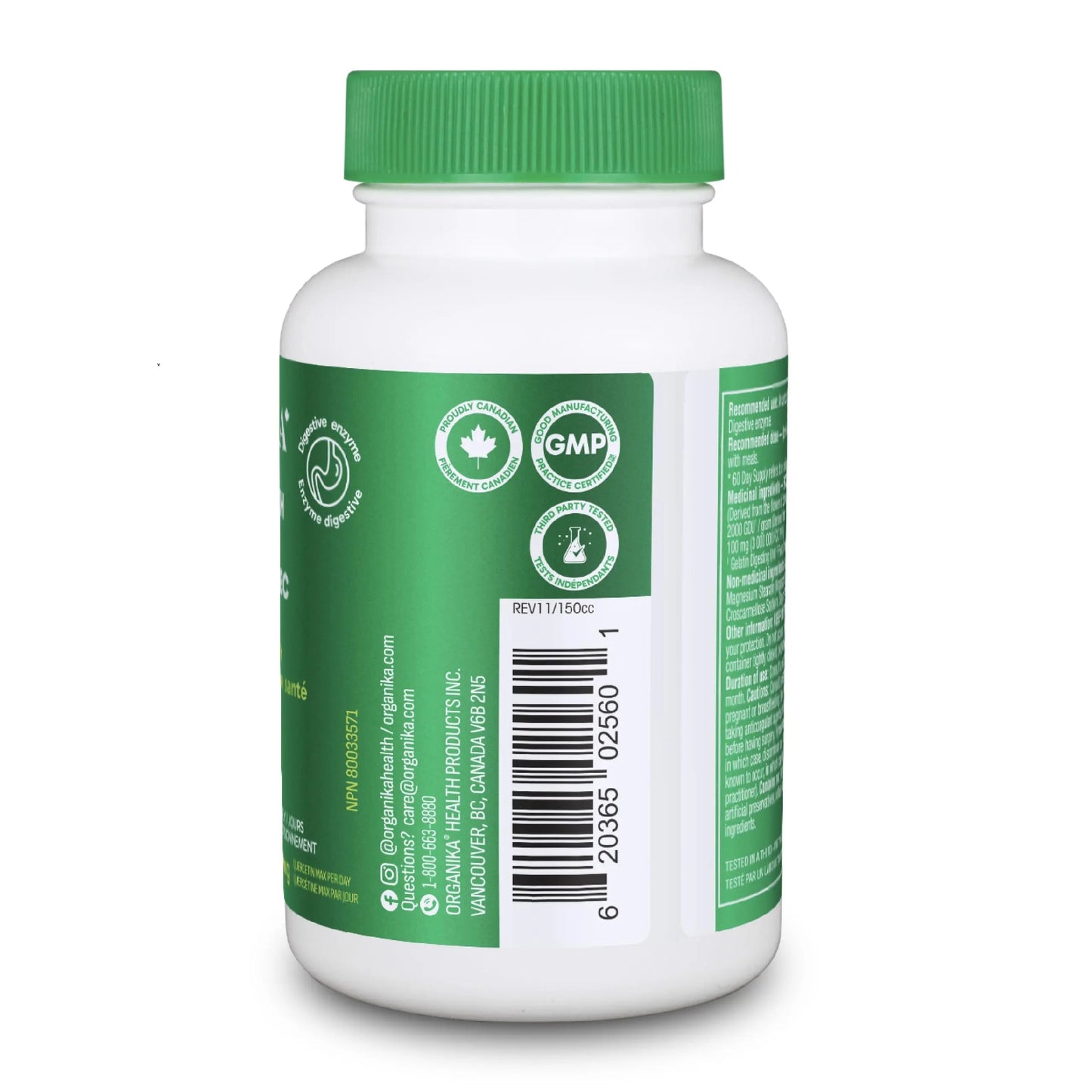 Organika Canadian-Made Quercetin with Bromelain- High Availability, Immune System Support, Allergy and Inflammation Support- 60tabs 🍁 All In One Marketplace Canada
