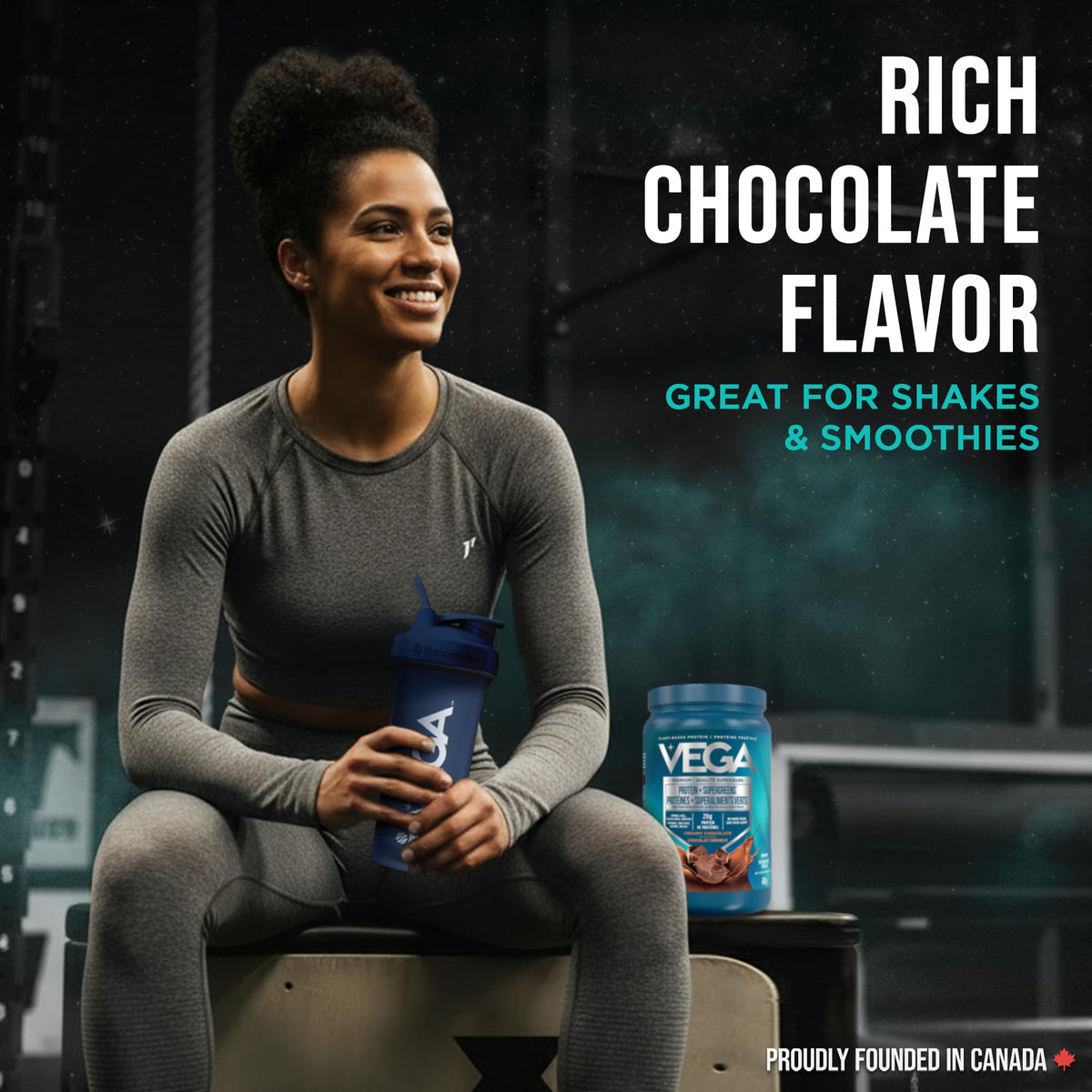 Vega Protein + Supergreens Vegan Plant Based Protein Powder – 20g Organic Pea Protein, Dairy-free, Healthy Breakfast Shake – Chocolate, 19 Servings, 618 grams (Pack of 1) 🍁 All In One Marketplace Canada