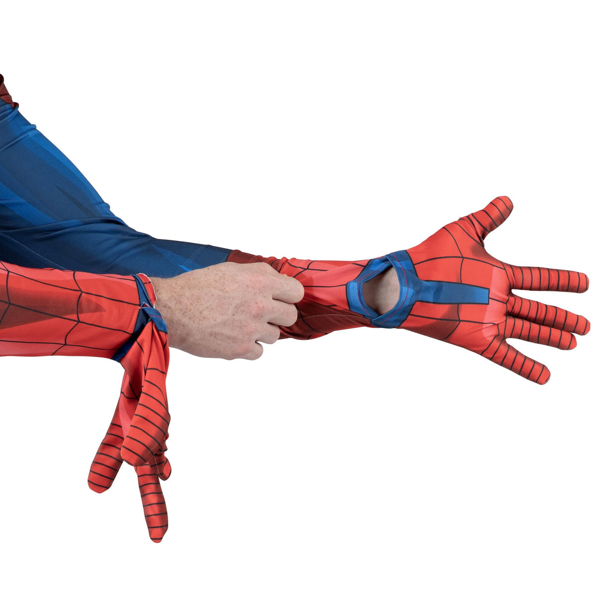 MARVEL Spider-Man Official Adult Deluxe Zentai Halloween Costume - Stretch Spandex with Hidden Zippers and Wrist Slits (L)