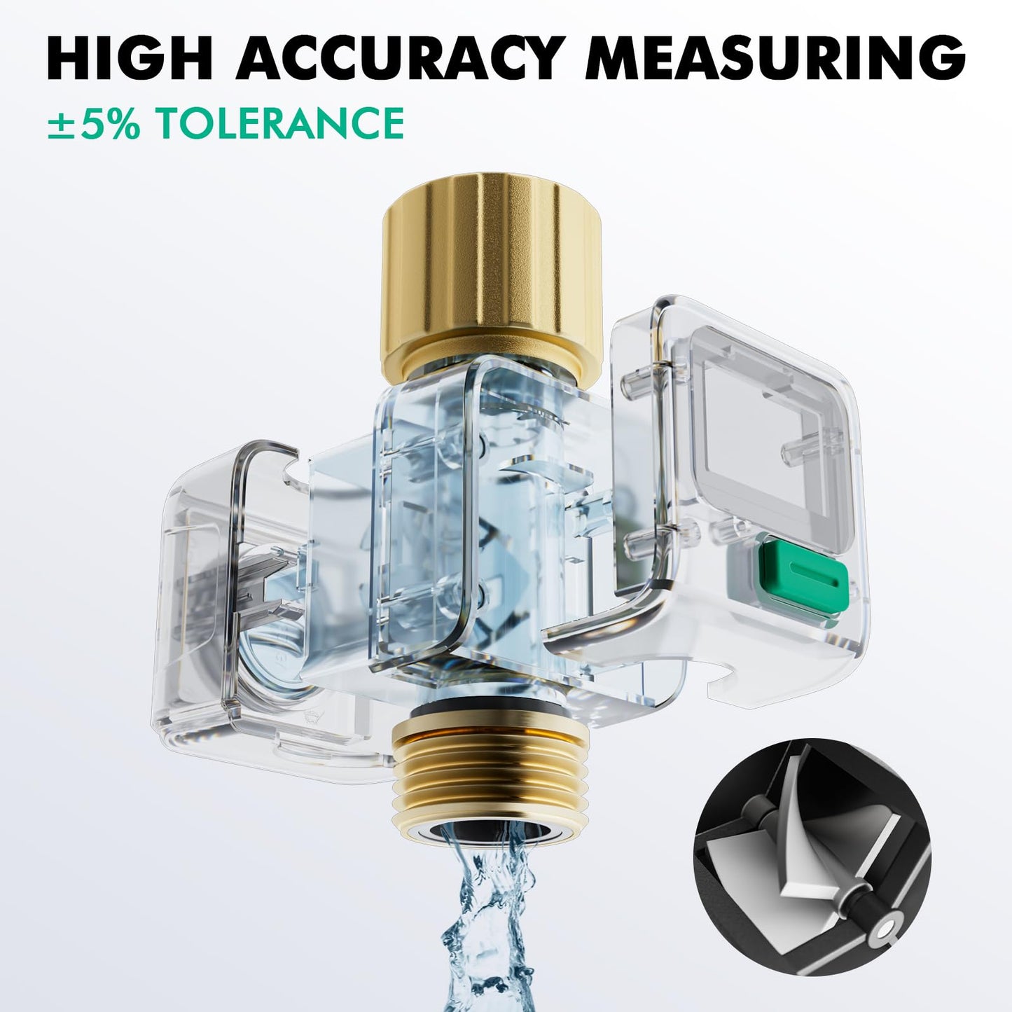 RESTMO Water Flow Meter, Pure Brass Inlet & Outlet | 4 Measure Modes | Display Gallon/Liter Usage and Flow Rate | Ideal to Outdoor Garden Hose, Lawn Sprinkler Watering, RV Water Tank Filling 🍁 All In One Marketplace Canada
