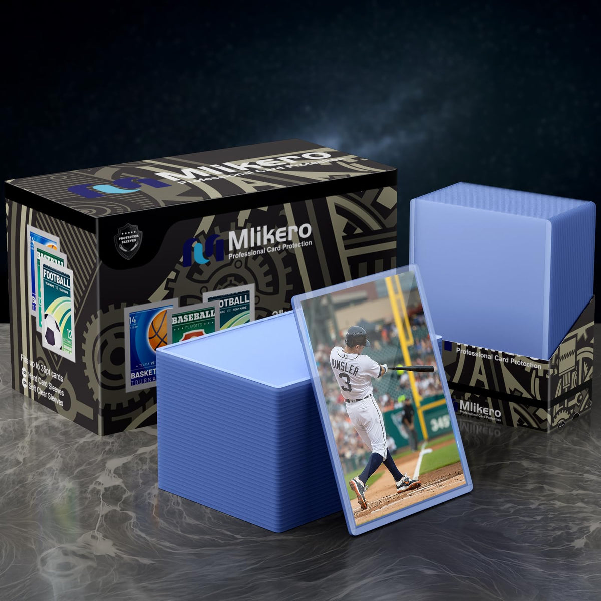 200 Card Sleeves Top Loaders for Cards, 3"x4" Hockey Card Protectors Hard Plastic, Trading Card Sleeves Fit for Hockey and Game Cards (100 Toploaders + 100 Soft Sleeves) 🍁 All In One Marketplace Canada