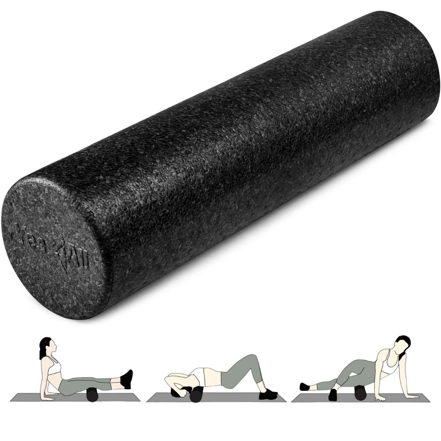 Yes4All High-Density EPP Round Back Roller Foam, Foam Roller for Yoga, Pilates & Stretching - 12, 18, 24, 36 inch 🍁 All In One Marketplace Canada