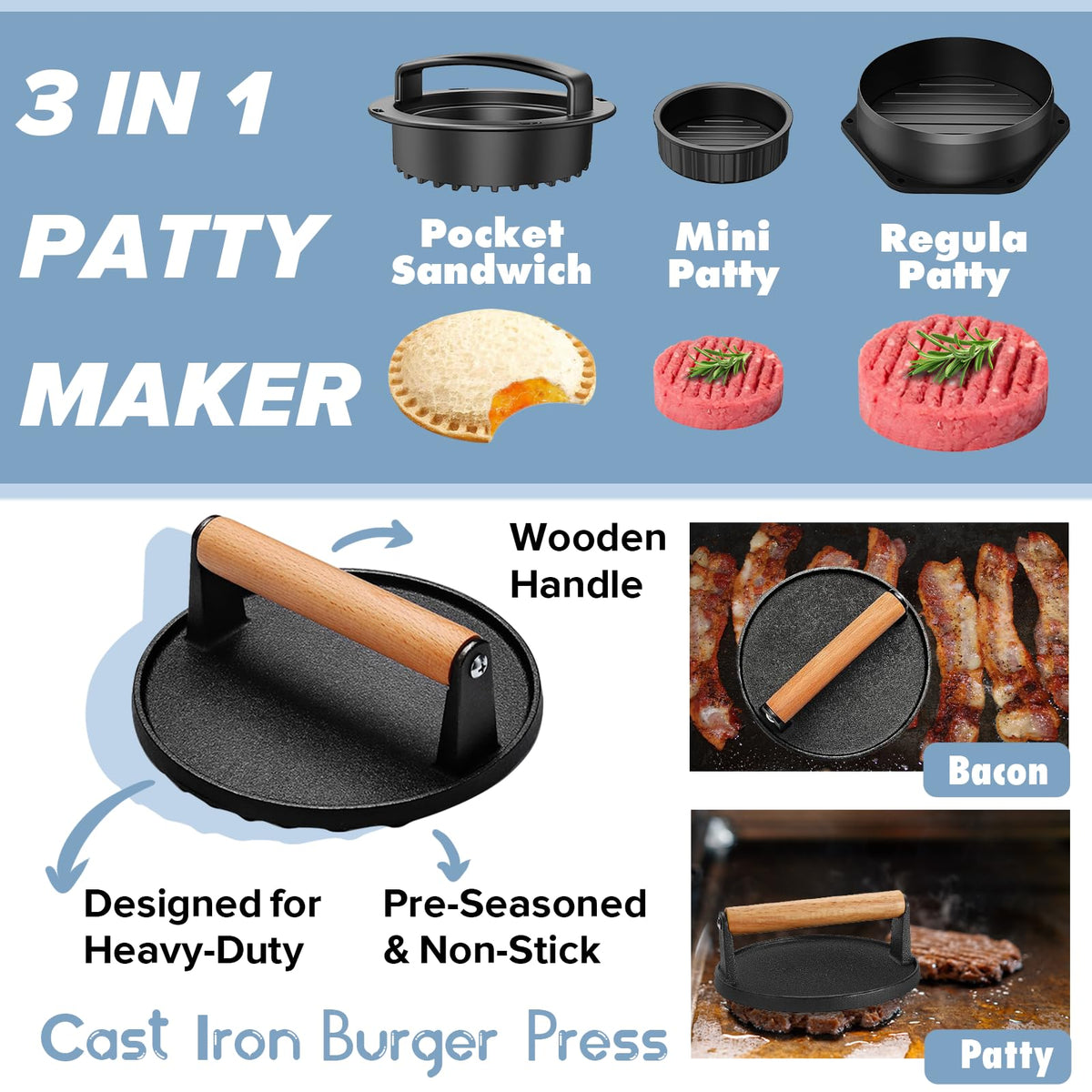 31PCS Griddle Accessories Kit for Blackstone, Flat Top Hibachi Grill Spatula Set with 2 Melting Domes, Burger Press, Patty Maker and Apron, Professional Teppanyaki Tools Gifts for Outdoor BBQ 🍁 All In One Marketplace Canada