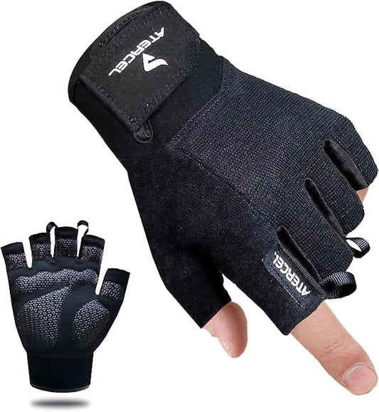 ATERCEL Workout Gloves for Men and Women, Exercise Gloves for Weight Lifting, Cycling, Gym, Training, Breathable and Snug fit (Black, M) 🍁 All In One Marketplace Canada
