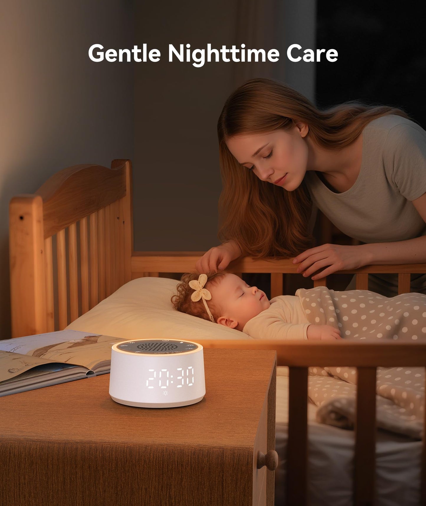 Dreamegg D1 Nova Sound Machine - White Noise Machine Alarm Clock with 25 Soothing Sounds, 10 Night Lights for Baby Adult, Dimmable, 7 Alarm Sounds, Timer, Noise Machine for Sleeping, Bedroom, Travel 🍁 All In One Marketplace Canada
