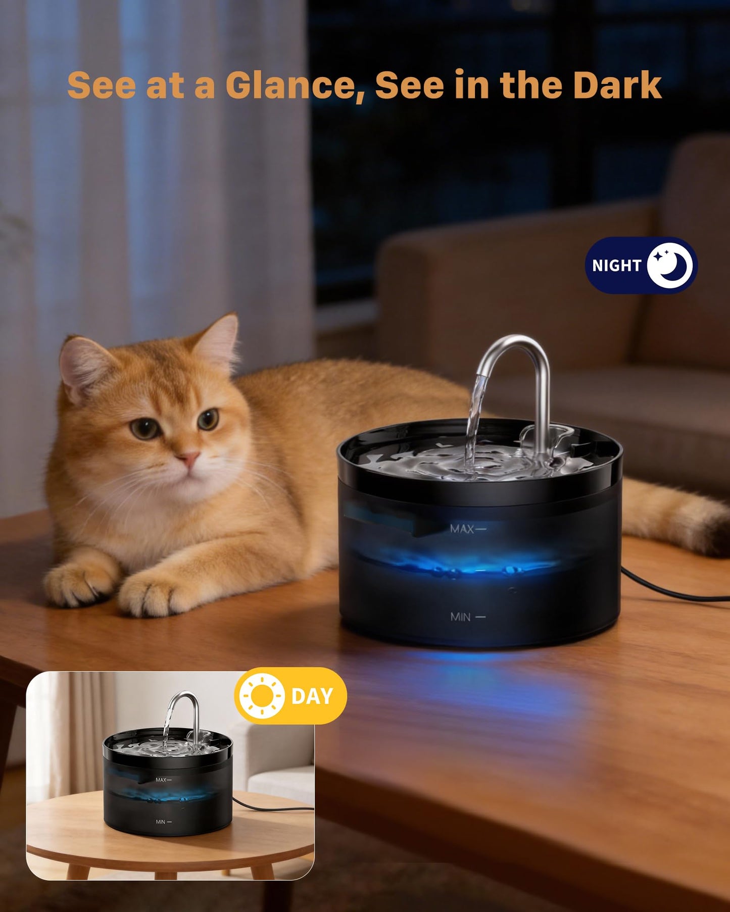 Cat Water Fountain Cat Fountain: GIOTOHUN 2L Water Fountains Indoor Cats - Super Silent Pet Waterer Fountains for Cats - Easy Cleaning - Black - Pets Feeding & Watering Supplies - for Small Animals 🍁 All In One Marketplace Canada