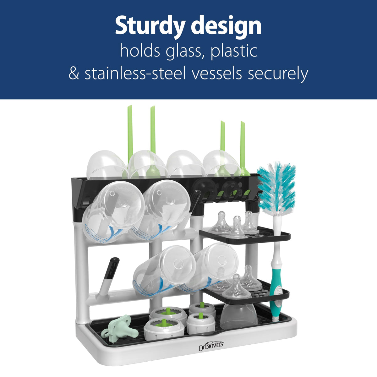 Dr. Brown’s™ Drying Tower, Stand-Up Drying Rack, Countertop Baby Bottle Drying with Organized Storage for Baby Essentials, Space Saving Vertical Rack 🍁 All In One Marketplace Canada