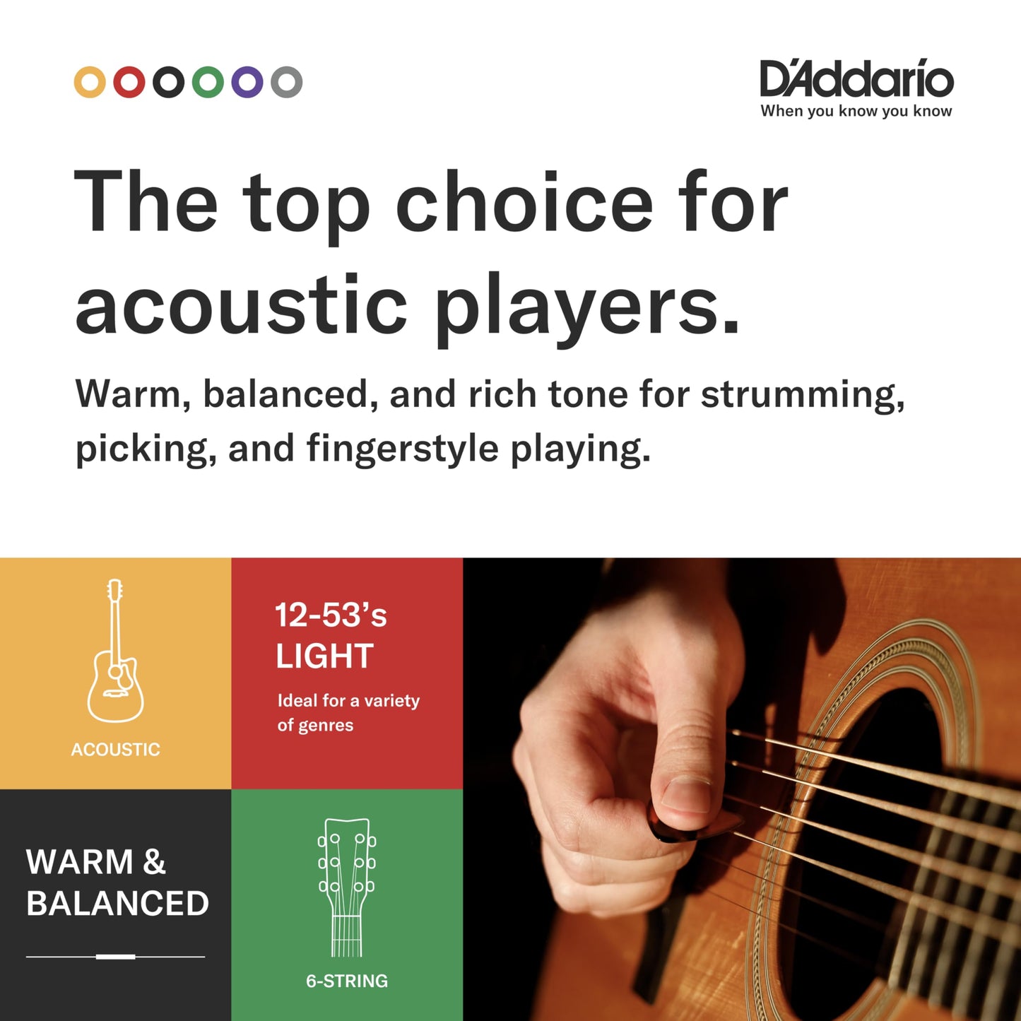 D'Addario EJ16 Phosphor Bronze Acoustic Guitars Strings 3 Pack - Light 12-53 🍁 All In One Marketplace Canada