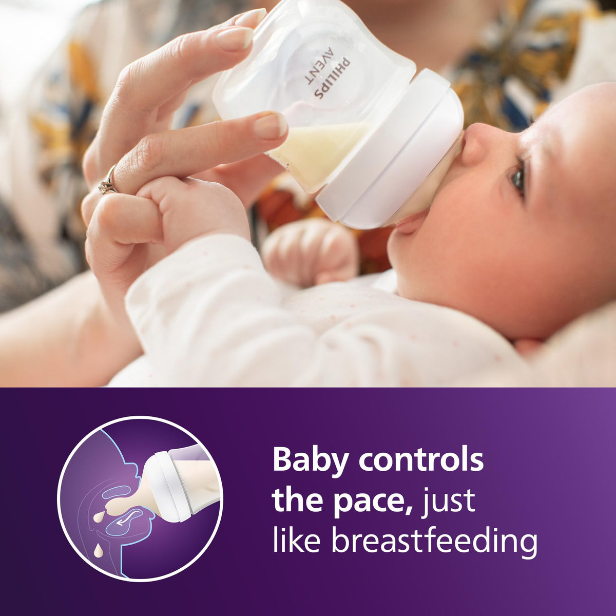 Philips Avent Natural Baby Bottle with Natural Response Nipple (Slow Flow, Flow 2), 4oz, 3-pack, SCY900/03 🍁 All In One Marketplace Canada