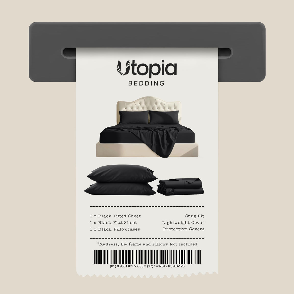 Utopia Bedding Queen Bed Sheet Set - 4 Piece Bedding - Soft Brushed Microfiber Fabric - Shrinkage & Fade Resistant - Easy Care (Black) 🍁 All In One Marketplace Canada