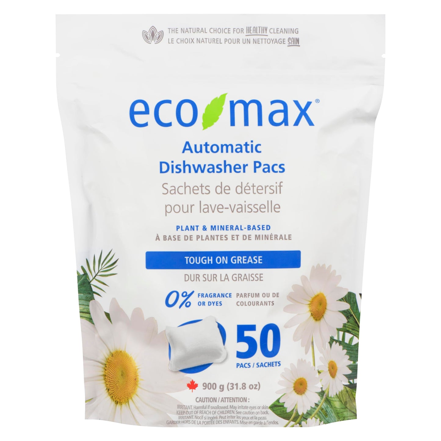 Eco-Max Hypoallergenic Automatic Dishwasher Pacs, 50 count, Fragrance-Free 🍁 All In One Marketplace Canada