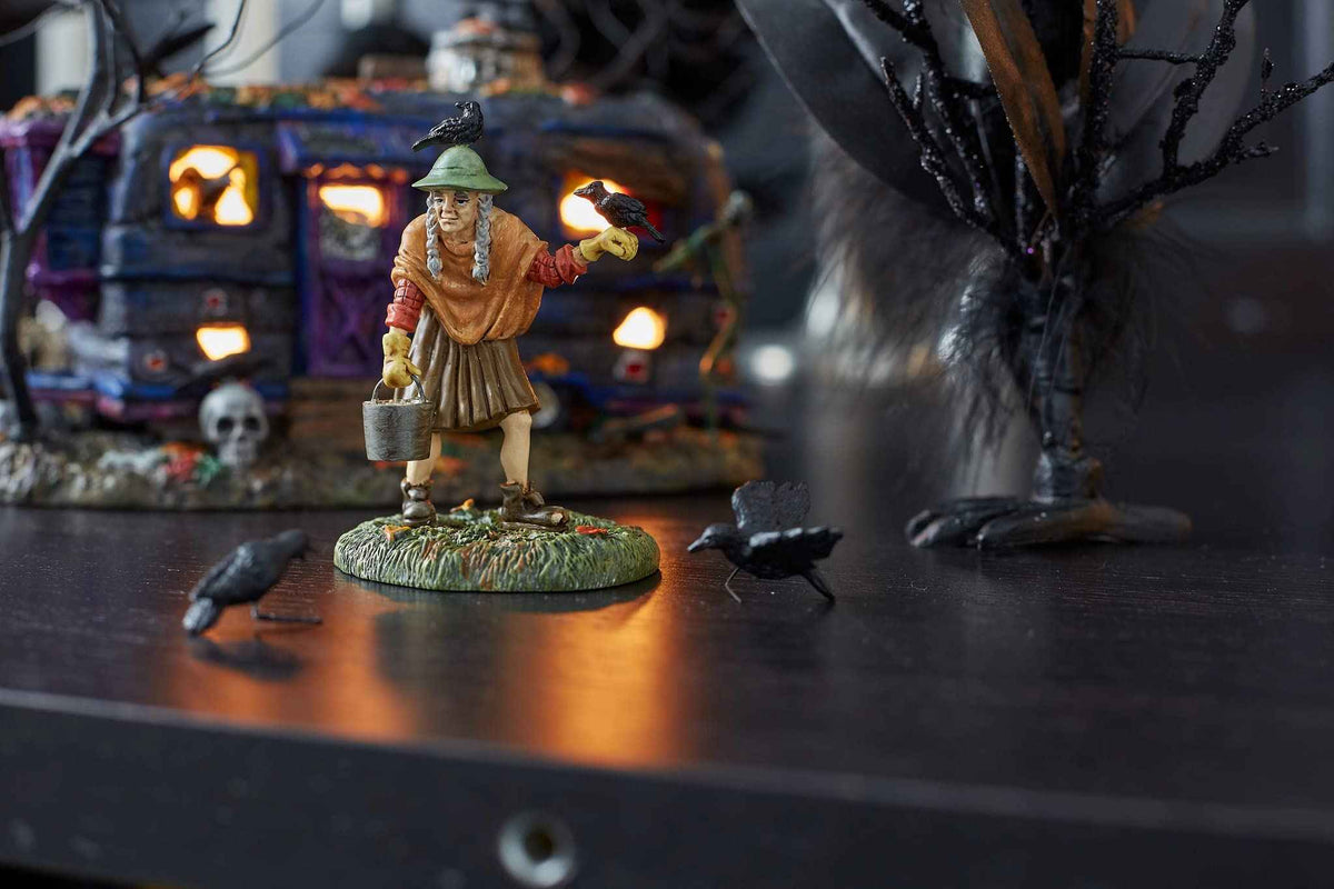 Department 56 Snow Village Halloween Accessories Crow Hag Figurine, 3.75 Inch, Multicolor
