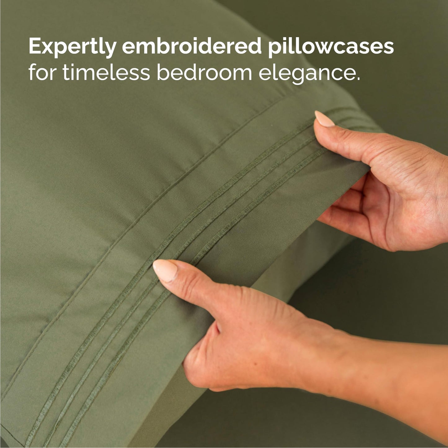 Queen Size 4 Piece Sheet Set - Comfy Breathable & Cooling Sheets - Hotel Luxury Bed Sheets for Women & Men - Deep Pockets, Easy-Fit, Soft & Wrinkle Free Sheets - Sage Green Oeko-Tex Bed Sheet Set 🍁 All In One Marketplace Canada