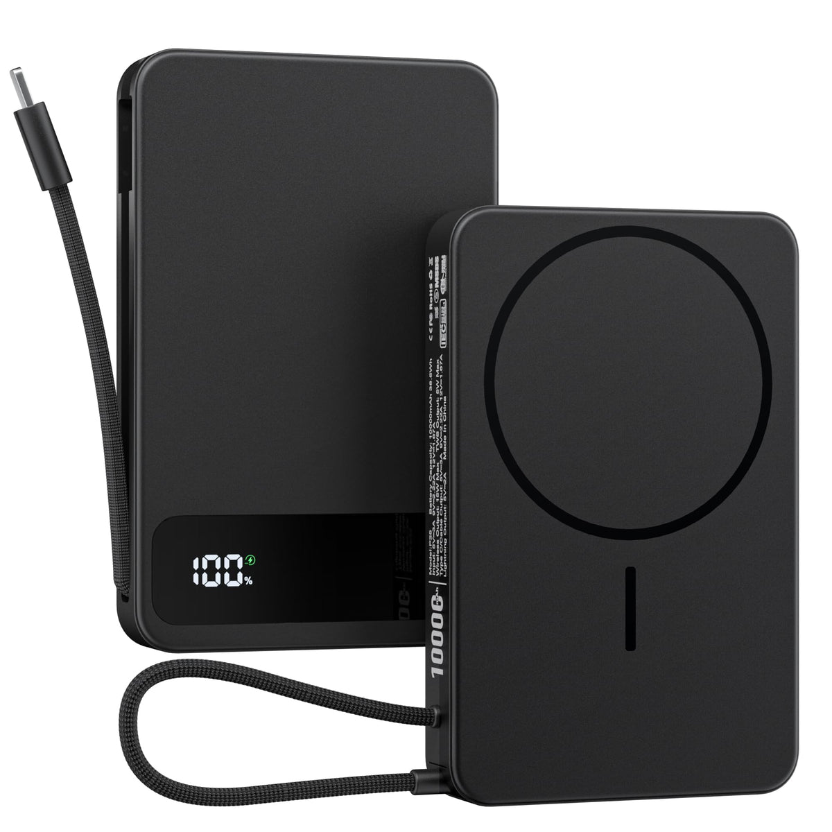 Magnetic Power Bank, 10,000mAh Wireless Portable Charger for Mag-Safe 15W Fast Charging, Battery Pack with USB-C/Lightning Cable 22.5W in/Out for iPhone 17/16/15/14/13/12 Series, AirPods & More 🍁 All In One Marketplace Canada
