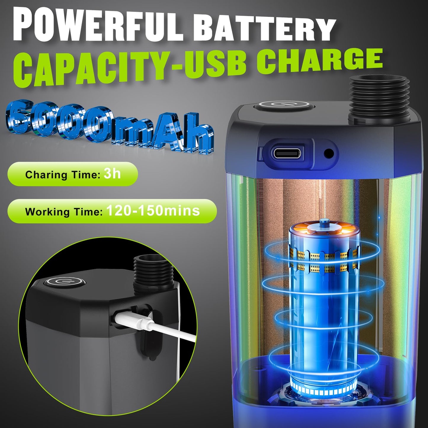 Portable Shower for Camping, [Long-Lasting] Spopal 6000mAh Rechargeable Camping Shower with Intelligent LED Display, 4 Spray Modes, IPX7 Waterproof Outdoor Shower Kit for Hiking, Travel, Car, Pet 🍁 All In One Marketplace Canada