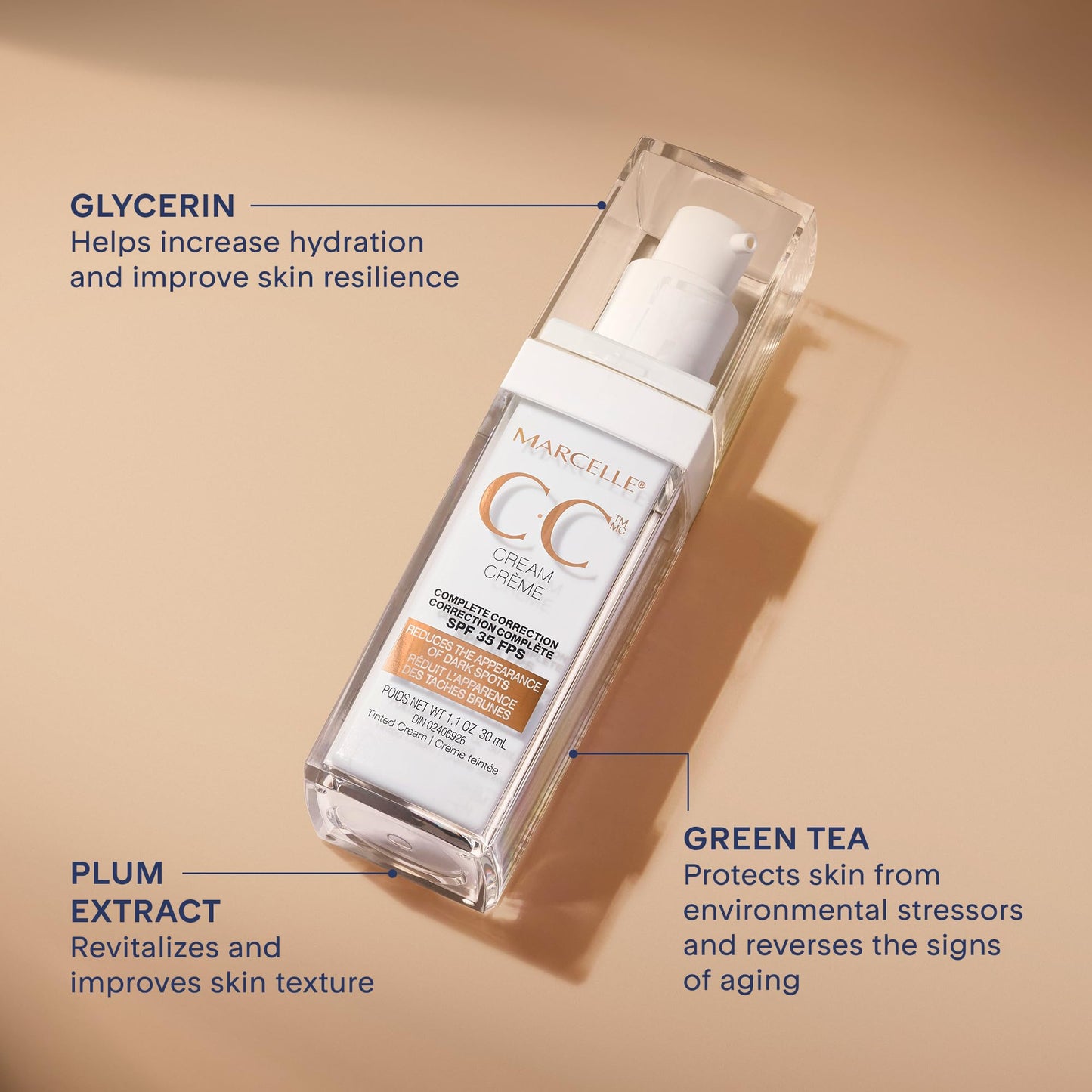 Marcelle CC Cream SPF 35, Light, 12-in-1 Tinted Moisturizer, Complete Coverage & Correction, Hypoallergenic, Fragrance-Free, Paraben-Free, Oil-Free, Non-Comedogenic, Vegan, Cruelty-Free, 30 mL 🍁 All In One Marketplace Canada