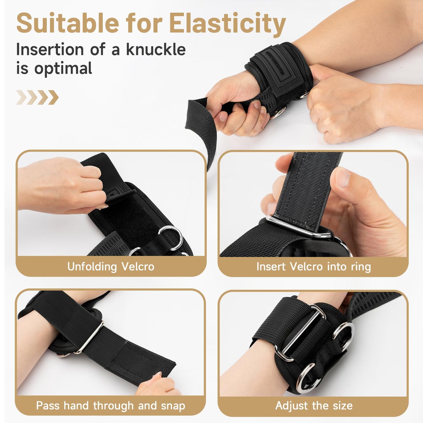 MANUEKLEAR Non-Slip Wrist Straps for Weightlifting Deadlifting, Gym Lifting Straps with D Rings for Cable Machine Workout, 10mm Neoprene Padded Weight lifting Wrist Wraps for Men Women (Black, M (6.3-7.5inch)) 🍁 All In One Marketplace Canada