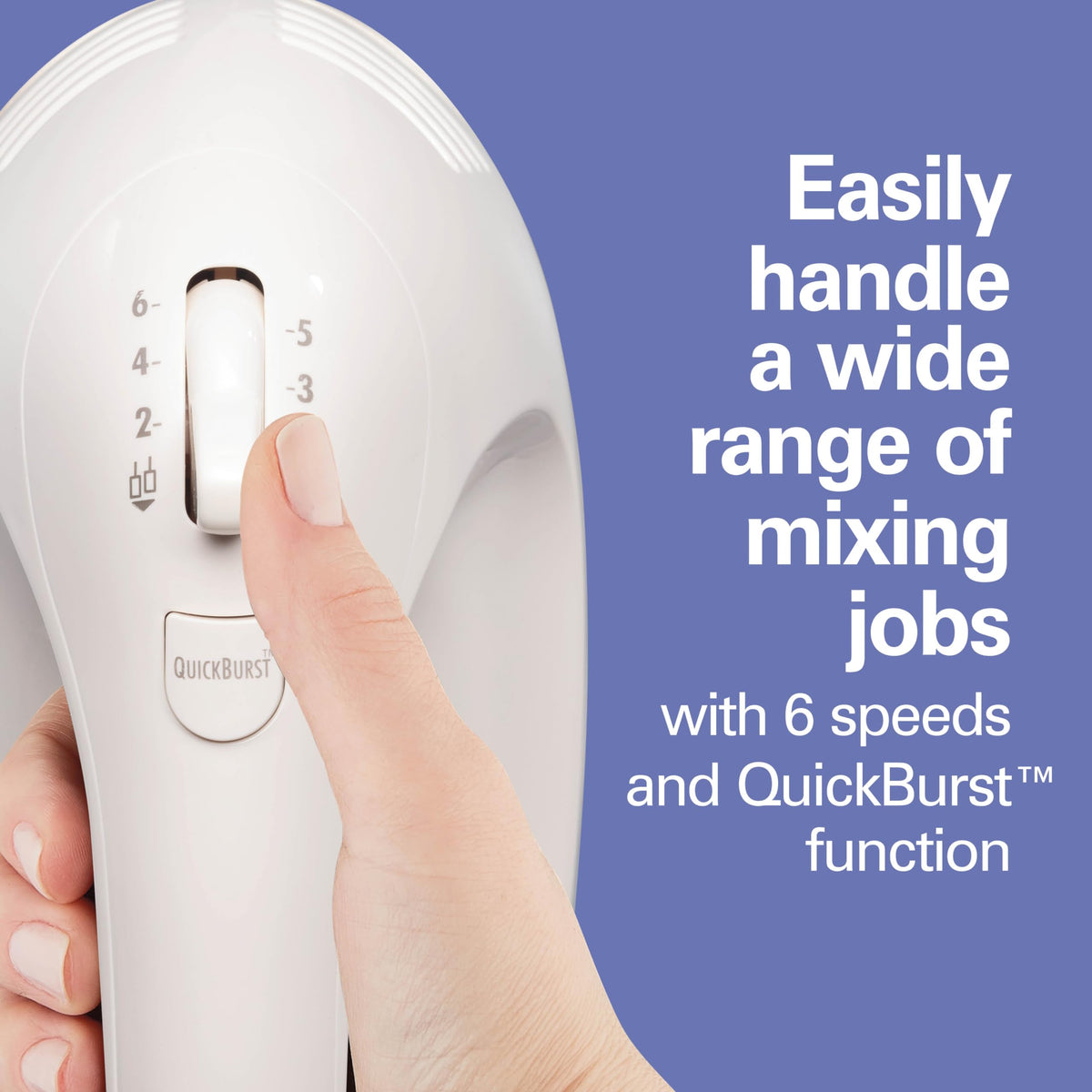Hamilton Beach 6-Speed Electric Hand Mixer for Baking, 275W, Easy Clean Beaters, Dough Hooks, Whisk, Snap-On Storage Case, White (62636J) 🍁 All In One Marketplace Canada