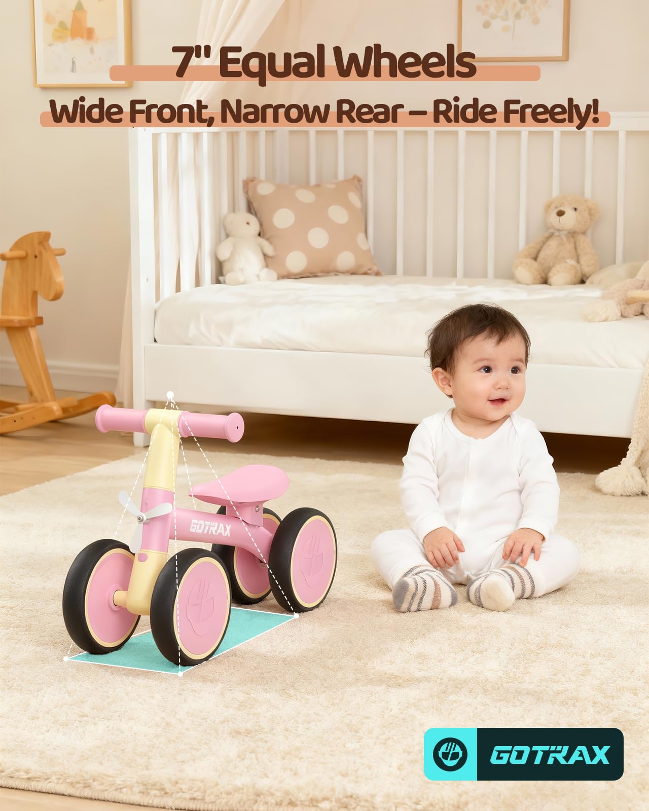 Gotrax Baby Balance Bike, 7" Silent Wheels, First Gift for Toddlers 1-2 🍁 All In One Marketplace Canada