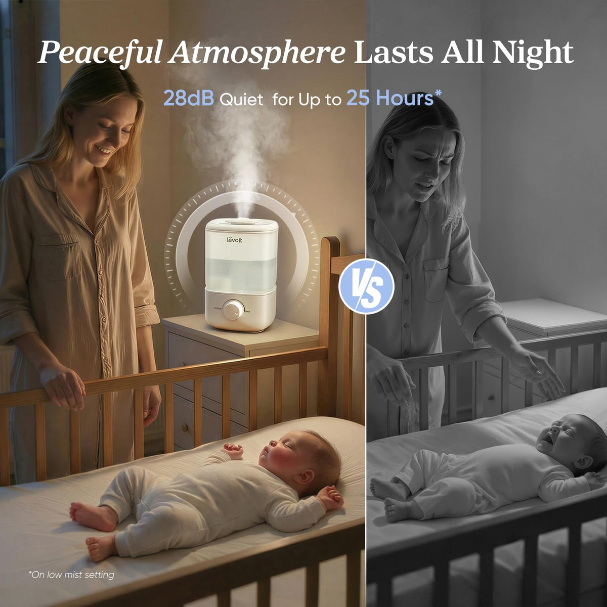 Levoit Humidifiers for Bedroom, Top Fill Cool Mist Air Humidifier for Baby Nursery, Plants, Ultrasonic, Auto Shut-off, BPA Free, Quiet, Knob Control, 360° Nozzle 🍁 All In One Marketplace Canada